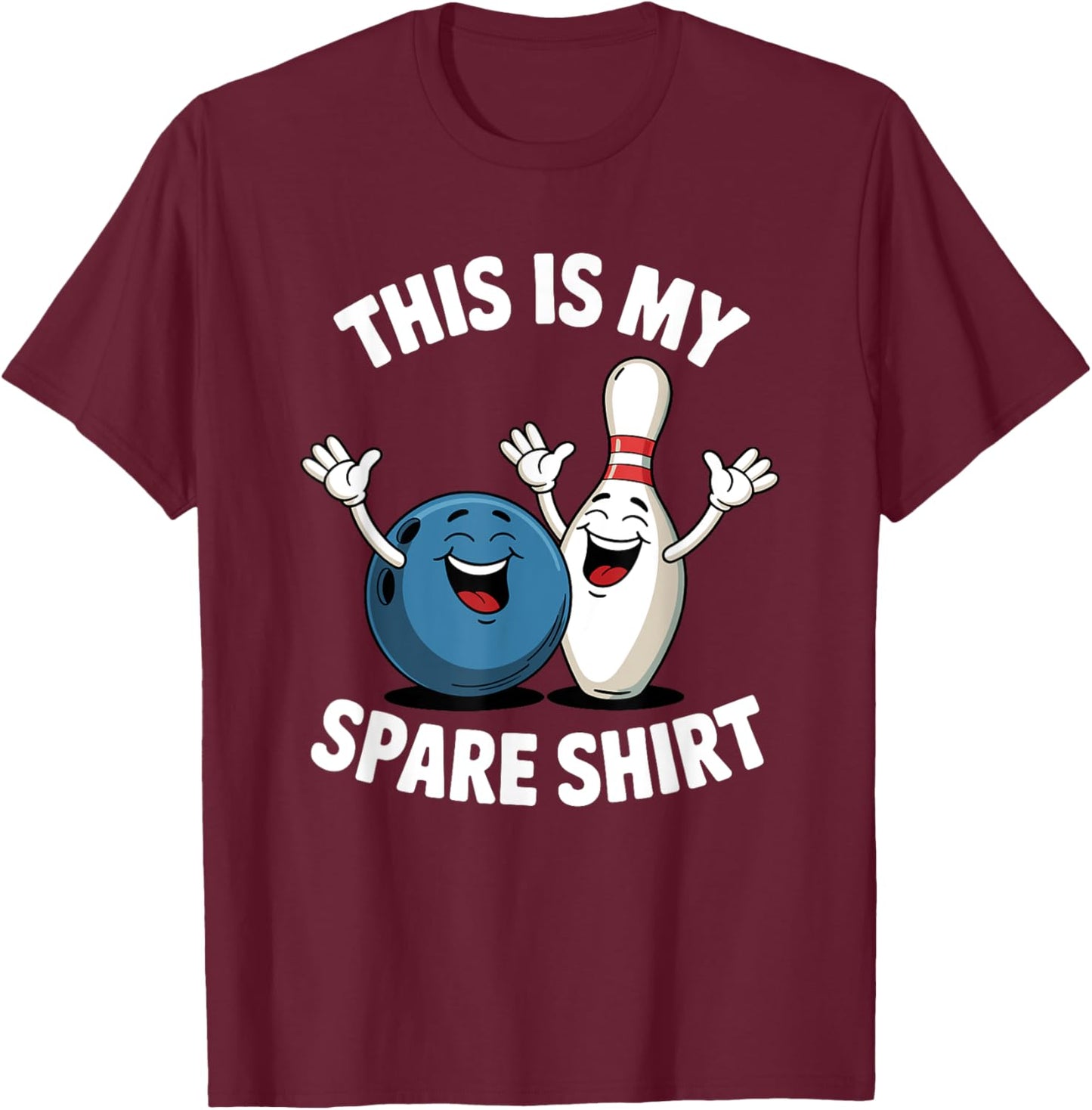 This Is My Spare Shirt Funny Bowling T-Shirt - T-Shirt | Maroon
