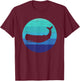 Retro Sunset Sperm Whale Silhouette T-Shirt - T-Shirt | Maroon