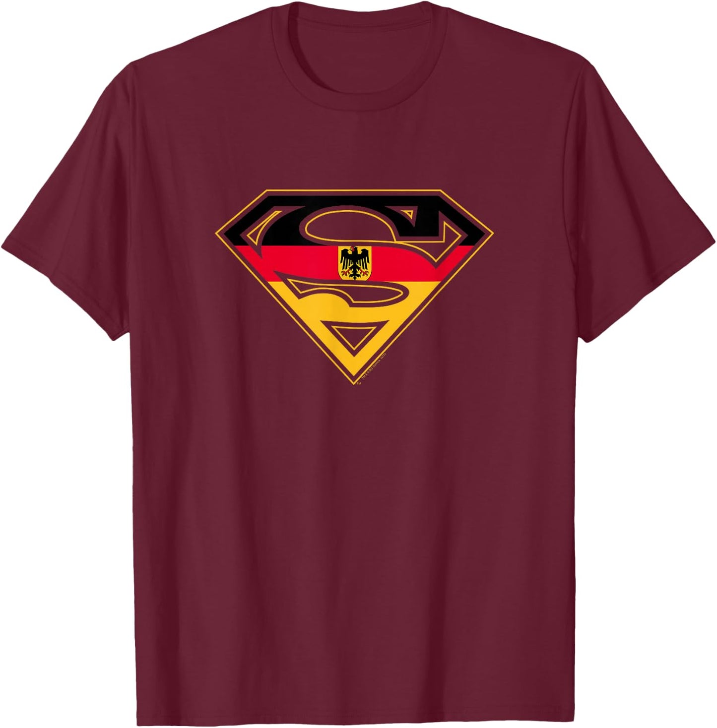 Superman German Shield T-Shirt - T-Shirt | Maroon