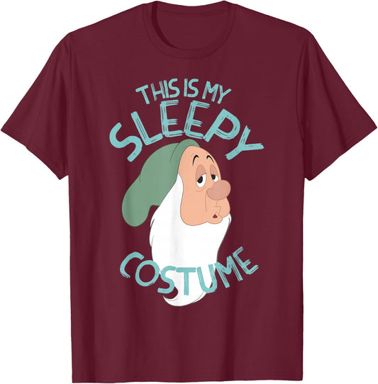 Disney Snow White This is My Sleepy Costume Halloween T-Shirt - T-Shirt | Maroon