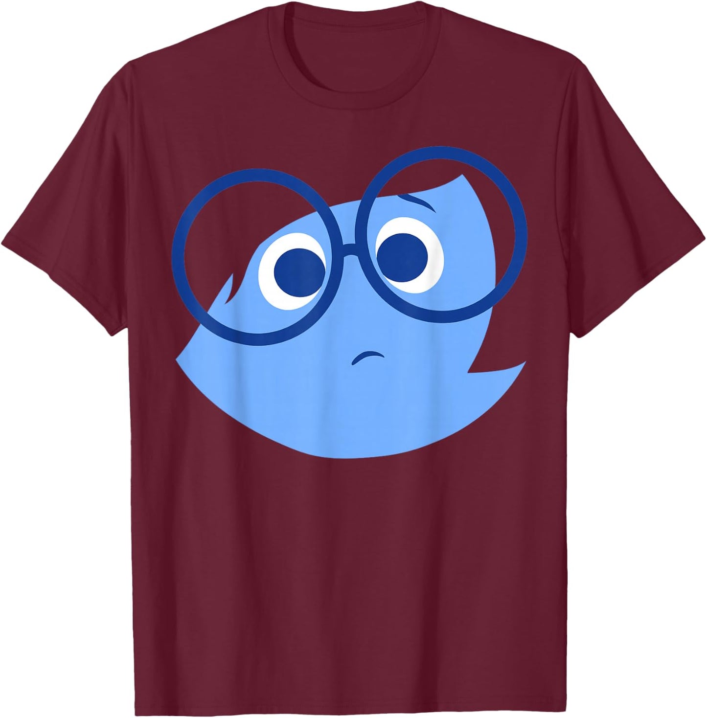 Disney Pixar Inside Out Sad Face Halloween T-Shirt - T-Shirt | Maroon