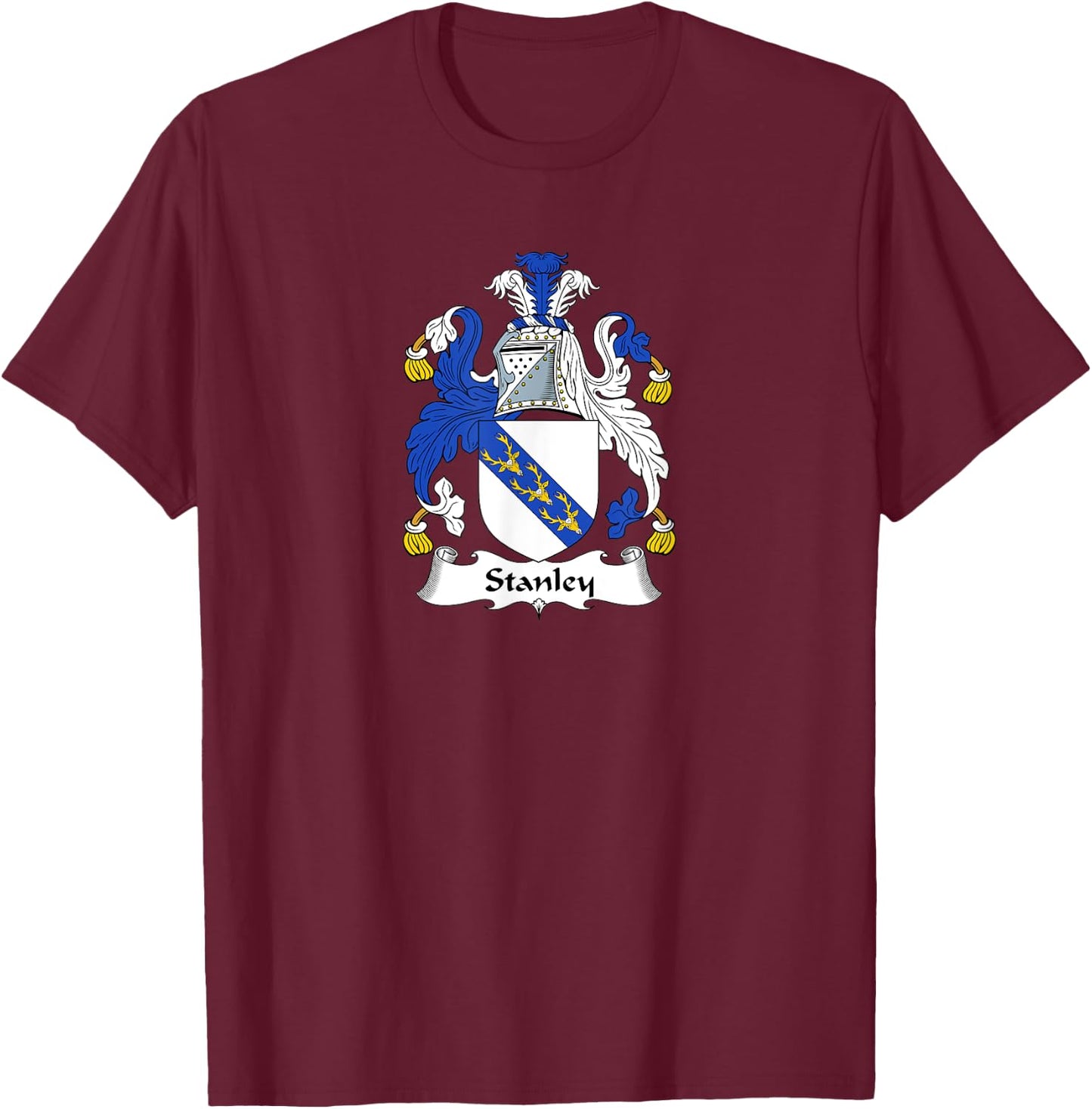Stanley Coat of Arms - Family Crest Shirt T-Shirt - T-Shirt | Maroon