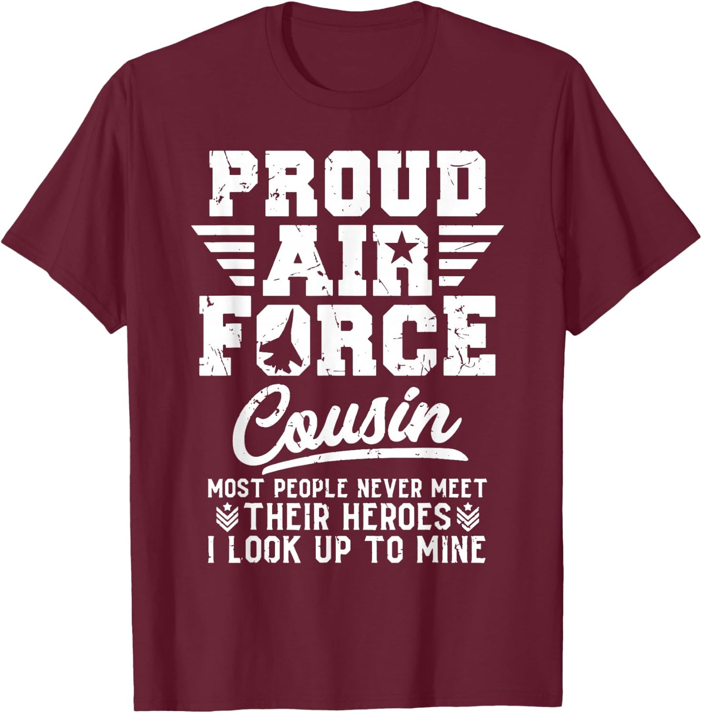 Proud US Air Force Cousin Shirt Gift Military Pride T-Shirt - T-Shirt | Maroon