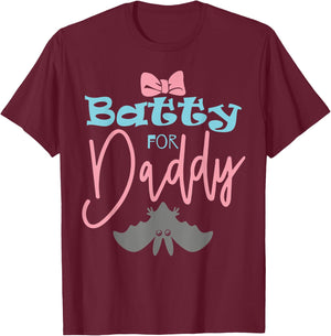 Funny Halloween Design Batty For Daddy T-Shirt - T-Shirt | Maroon