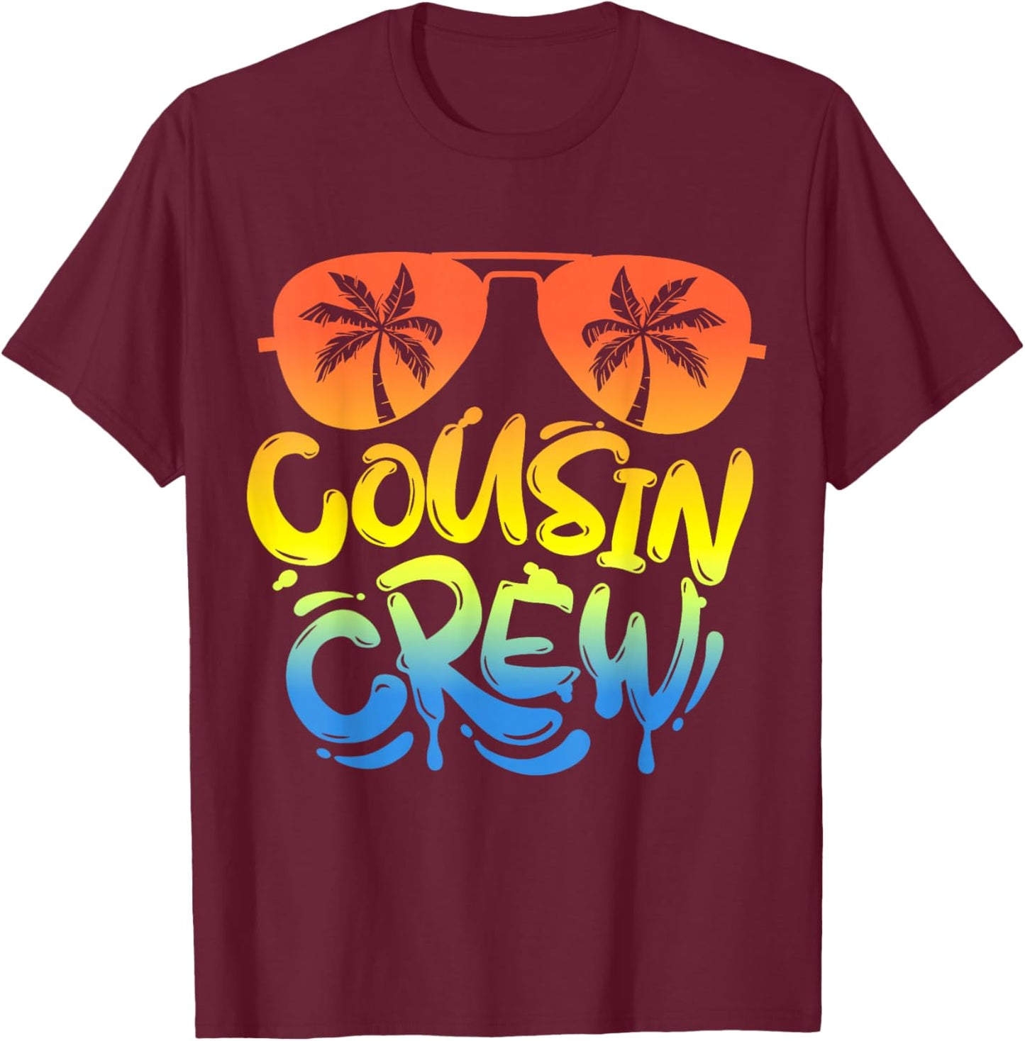 Cousin Crew Matching Shirt Summer Vacation Beach Trip Family T-Shirt - T-Shirt | Maroon
