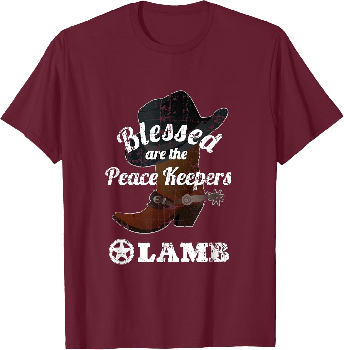 Pinal County Sheriff LAMB Blessed Shirt T-Shirt - T-Shirt | Maroon
