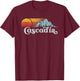 Mountain Life Outdoor Junkie Vintage Cascadia Retro Distressed Vibe Mountains T-Shirt - T-Shirt | Maroon