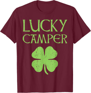 Camping St. Patrick's Day Irish For Lucky Campers T-Shirt - T-Shirt | Maroon