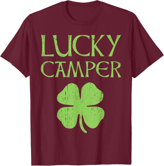 Camping St. Patrick's Day Irish For Lucky Campers T-Shirt - T-Shirt | Maroon