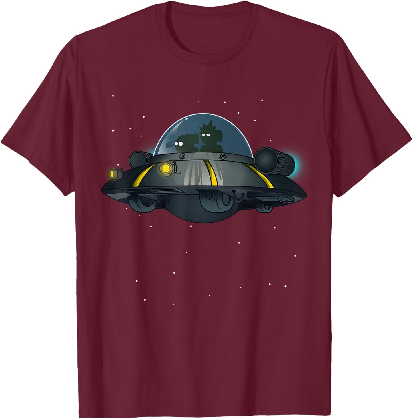 Mademark x Rick and Morty - Rick and Morty Shirt First Space Adventure T-Shirt - T-Shirt | Maroon