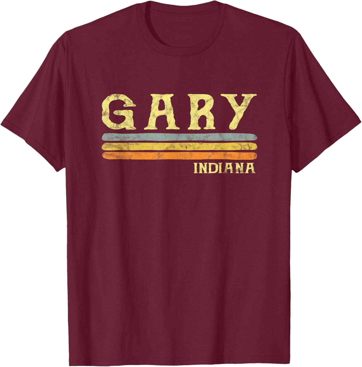 Vintage Gary Indiana IN Gift Love Souvenir T-Shirt - T-Shirt | Maroon