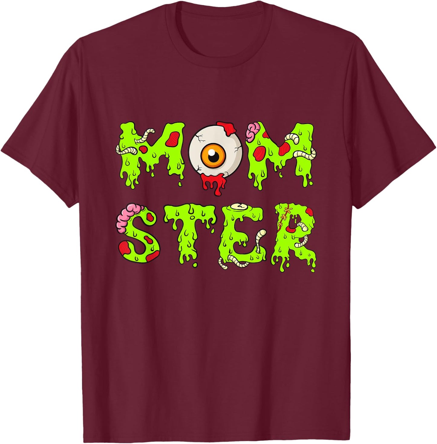 Funny Halloween Shirt for Mom Mom-ster T-Shirt - T-Shirt | Maroon