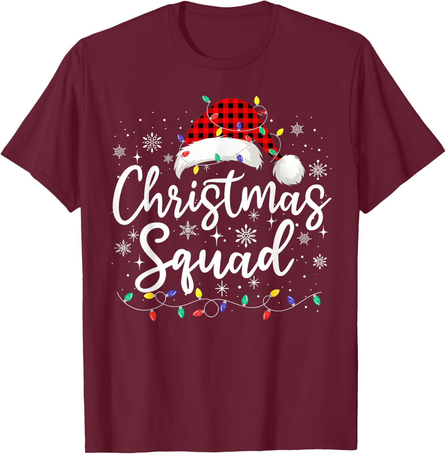 Christmas Squad Family Group Matching Christmas Pajama Party T-Shirt - T-Shirt | Maroon