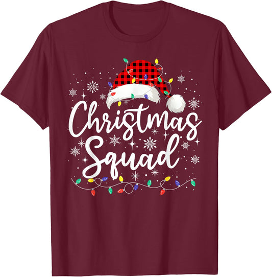 Christmas Squad Family Group Matching Christmas Pajama Party T-Shirt - T-Shirt | Maroon