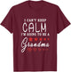 I cant keep Calm Im going to be a Grandma Xmas T Shirt Gift T-Shirt - T-Shirt | Maroon