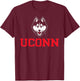 Connecticut Huskies Sportsmanship Navy Officially Licensed T-Shirt - T-Shirt | Maroon