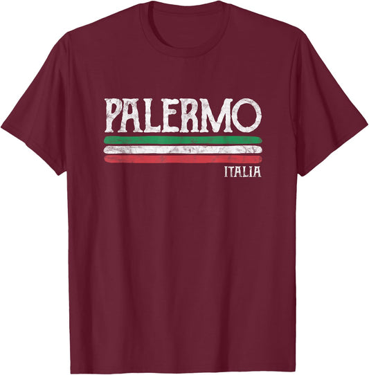 Palermo Sicily Italy Italian Flag Souvenirs T-Shirt - T-Shirt | Maroon