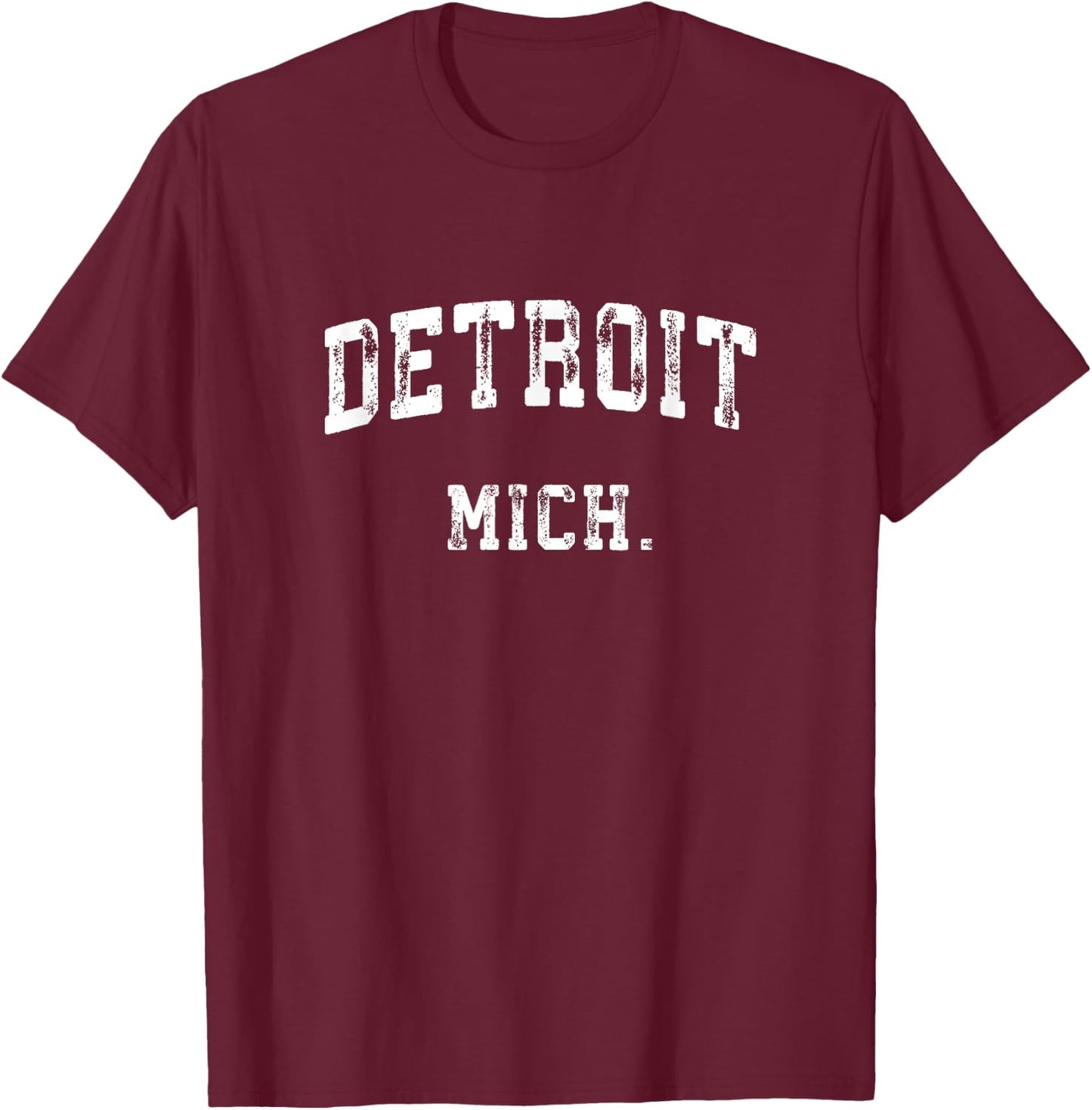 Detroit Michigan MI Vintage Athletic Sports T-Shirt - T-Shirt | Maroon