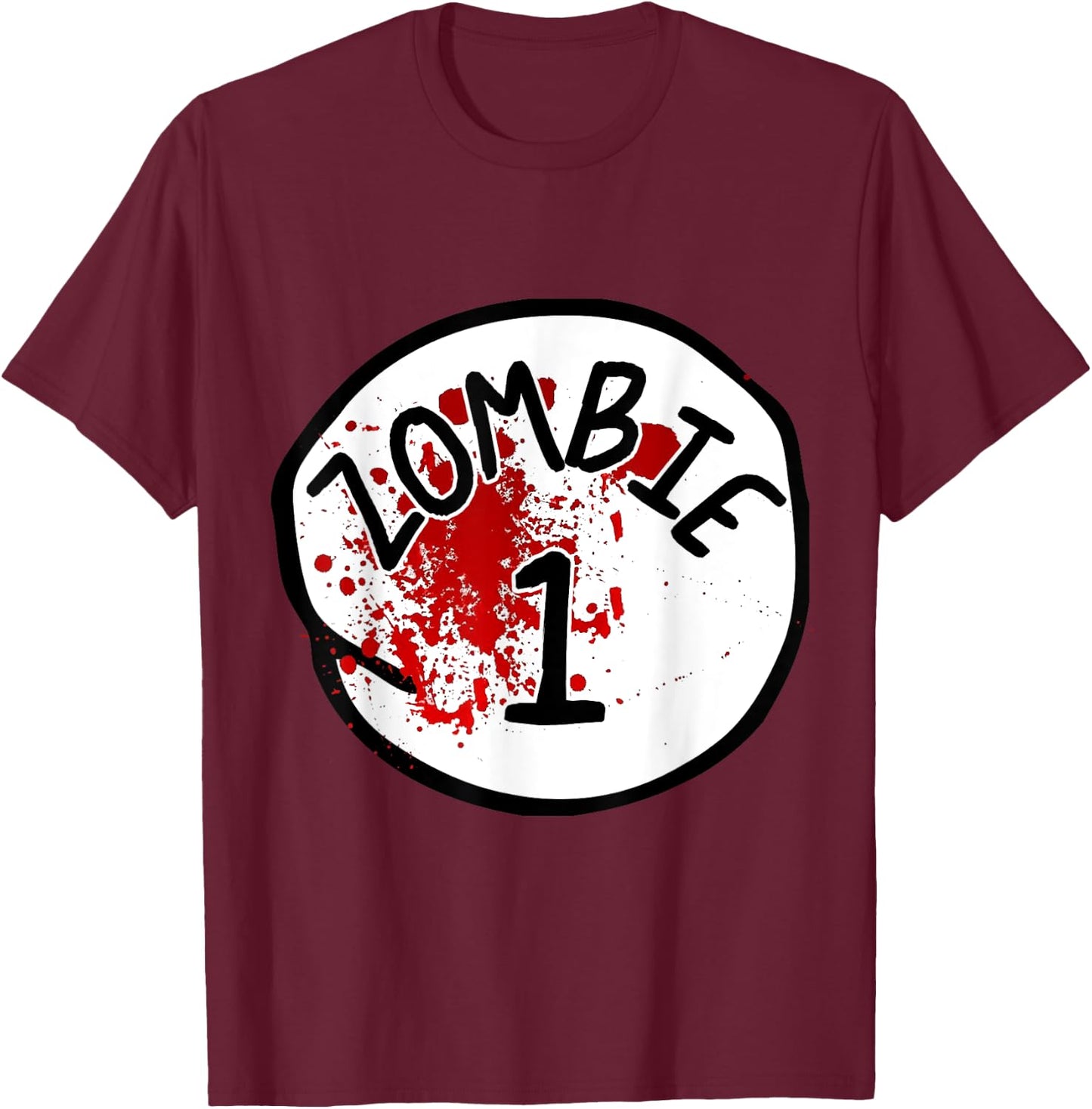 Couples Zombie 1 Halloween Costume T-Shirt - T-Shirt | Maroon