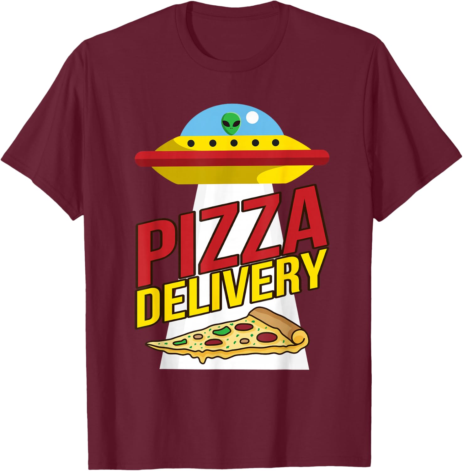 Cute Pizza Delivery Kid Birthday Gift Pizza Lovers T-Shirt - T-Shirt | Maroon