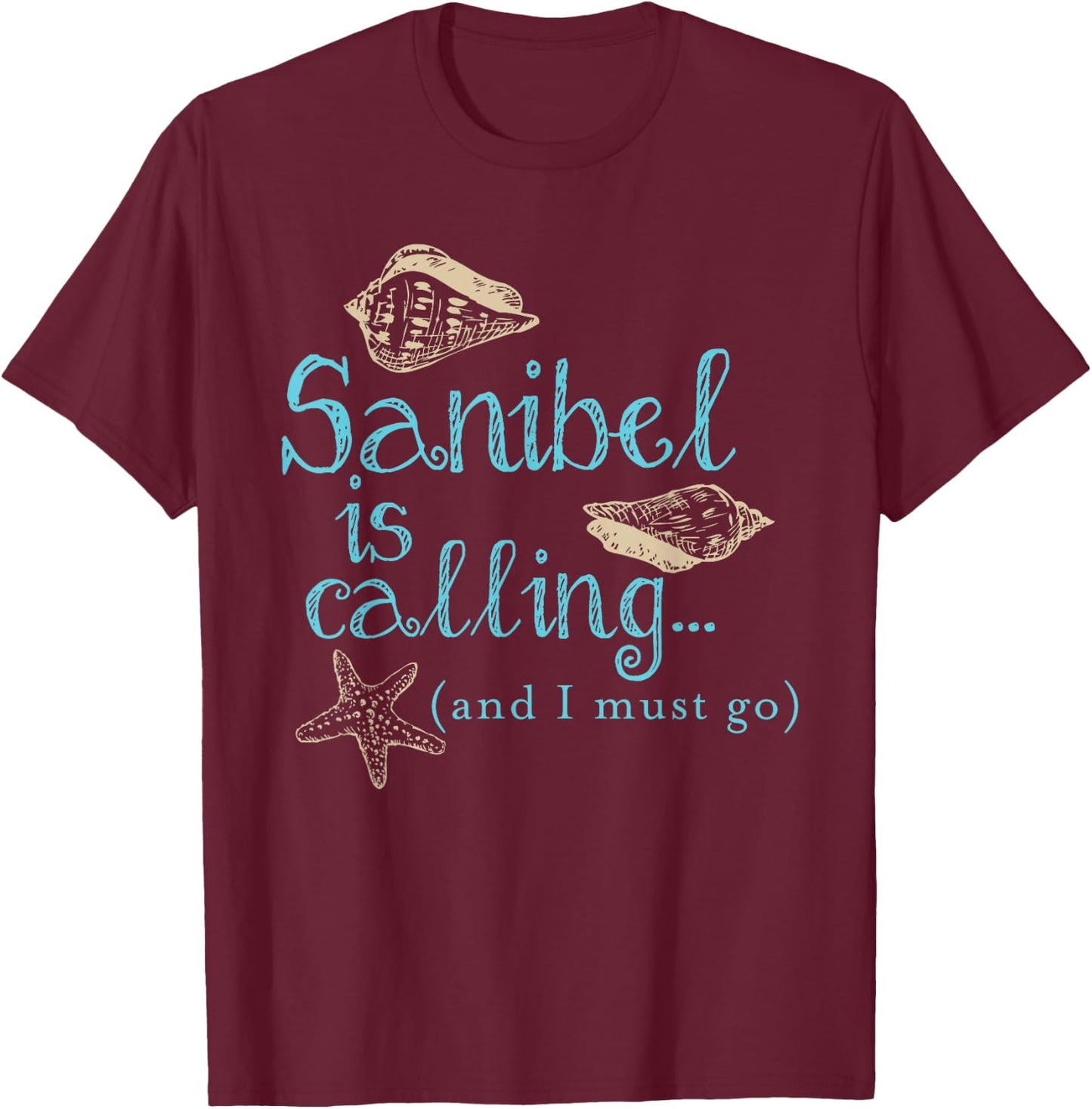 Sanibel Island Florida Calling T-Shirt - T-Shirt | Maroon