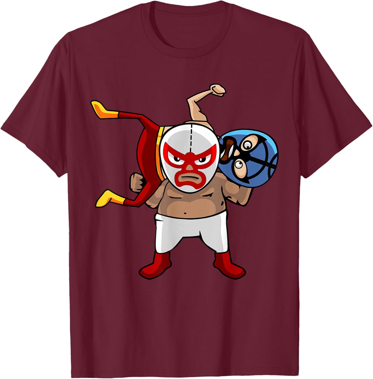 Cool Mexican Wrestling Lucha Libre Mask - Retro Legend T-Shirt - T-Shirt | Maroon