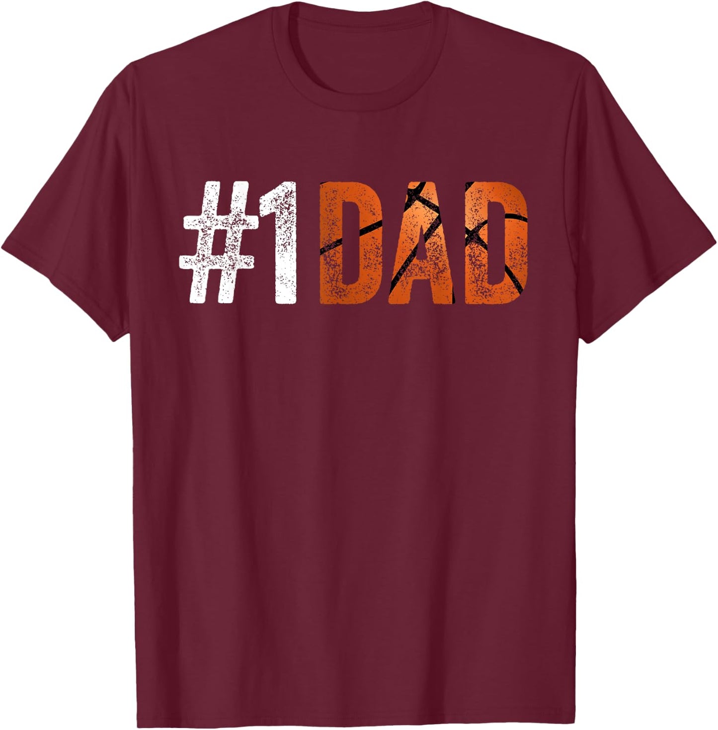 Number One Basketball Dad from Son for Fathers Day Funny T-Shirt - T-Shirt | Maroon