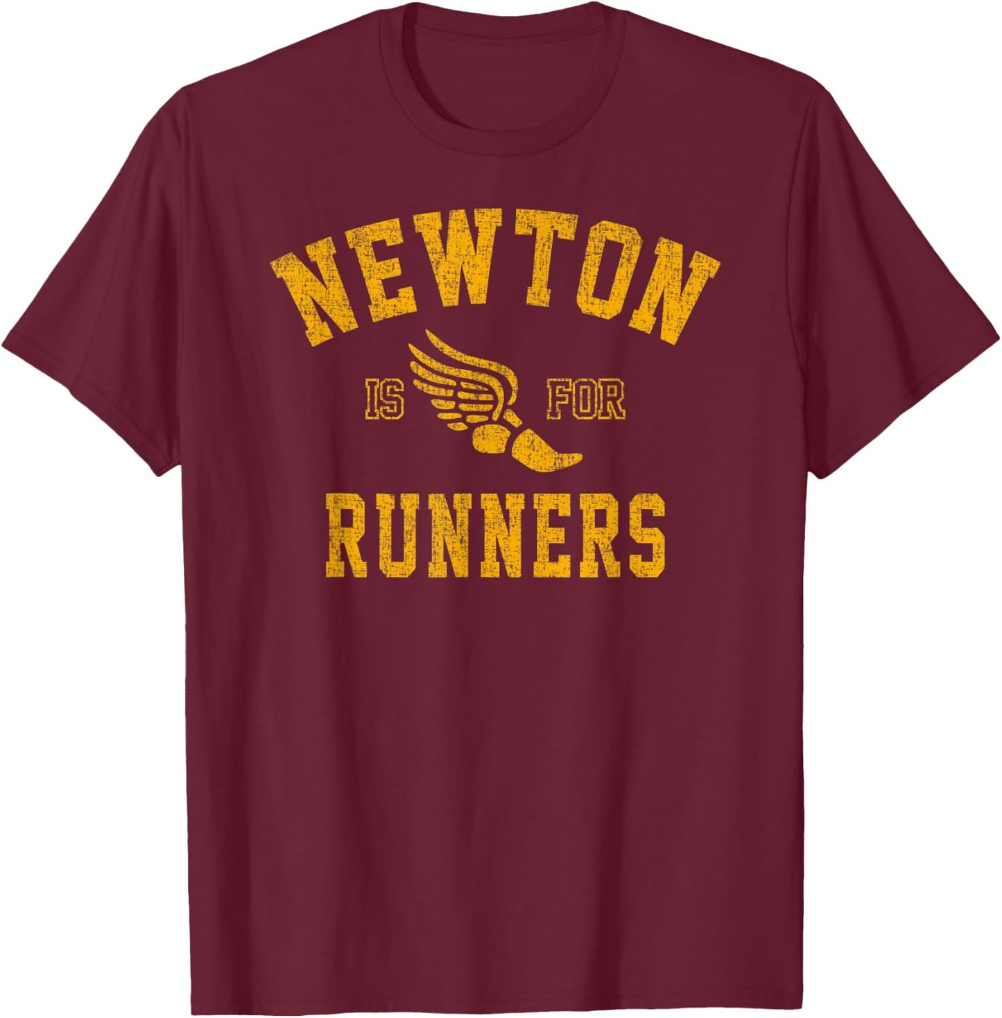 Vintage Style Newton Massachusetts is For Runners T-Shirt - T-Shirt | Maroon
