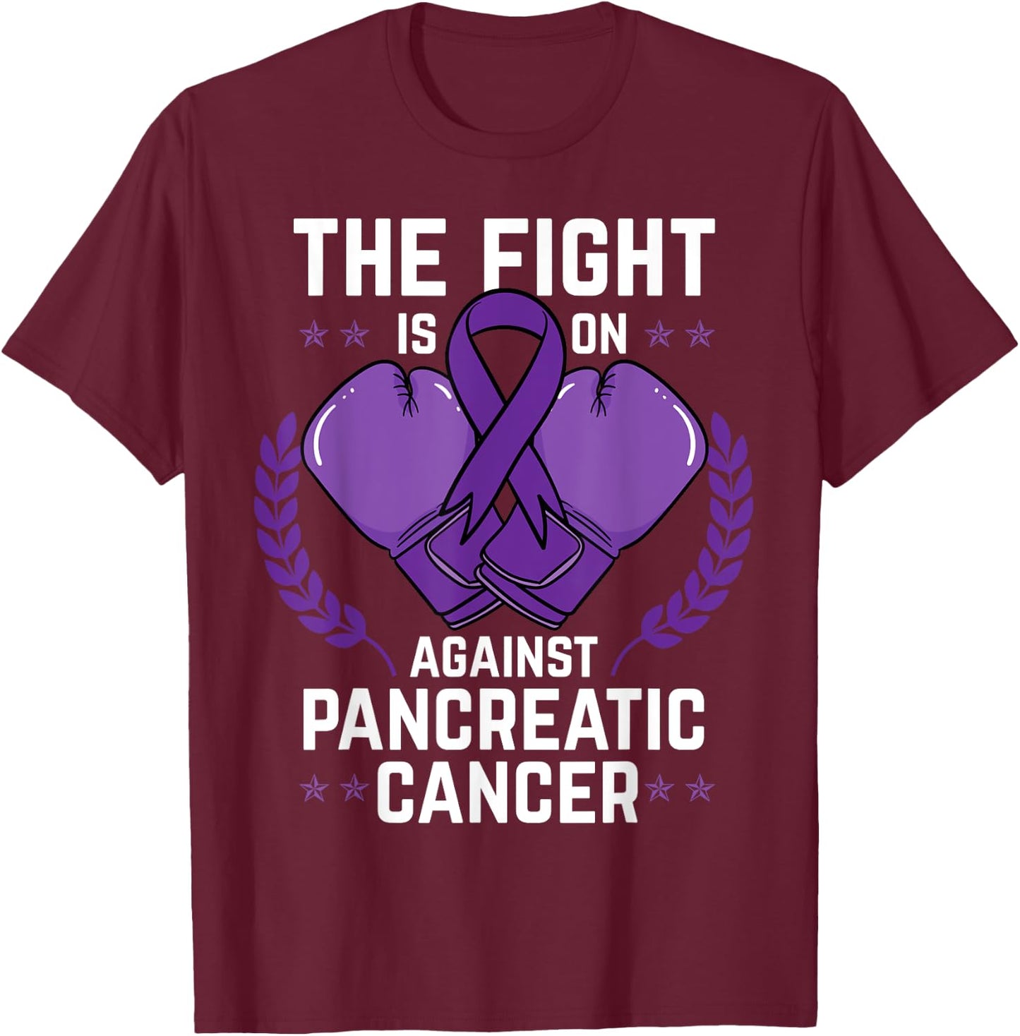 Pancreatic Cancer Shirt Chemotherapy Stomach Boxing Gift T-Shirt - T-Shirt | Maroon