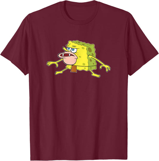 Spongebob Squarepants Caveman Meme T- Shirts T-Shirt - T-Shirt | Maroon