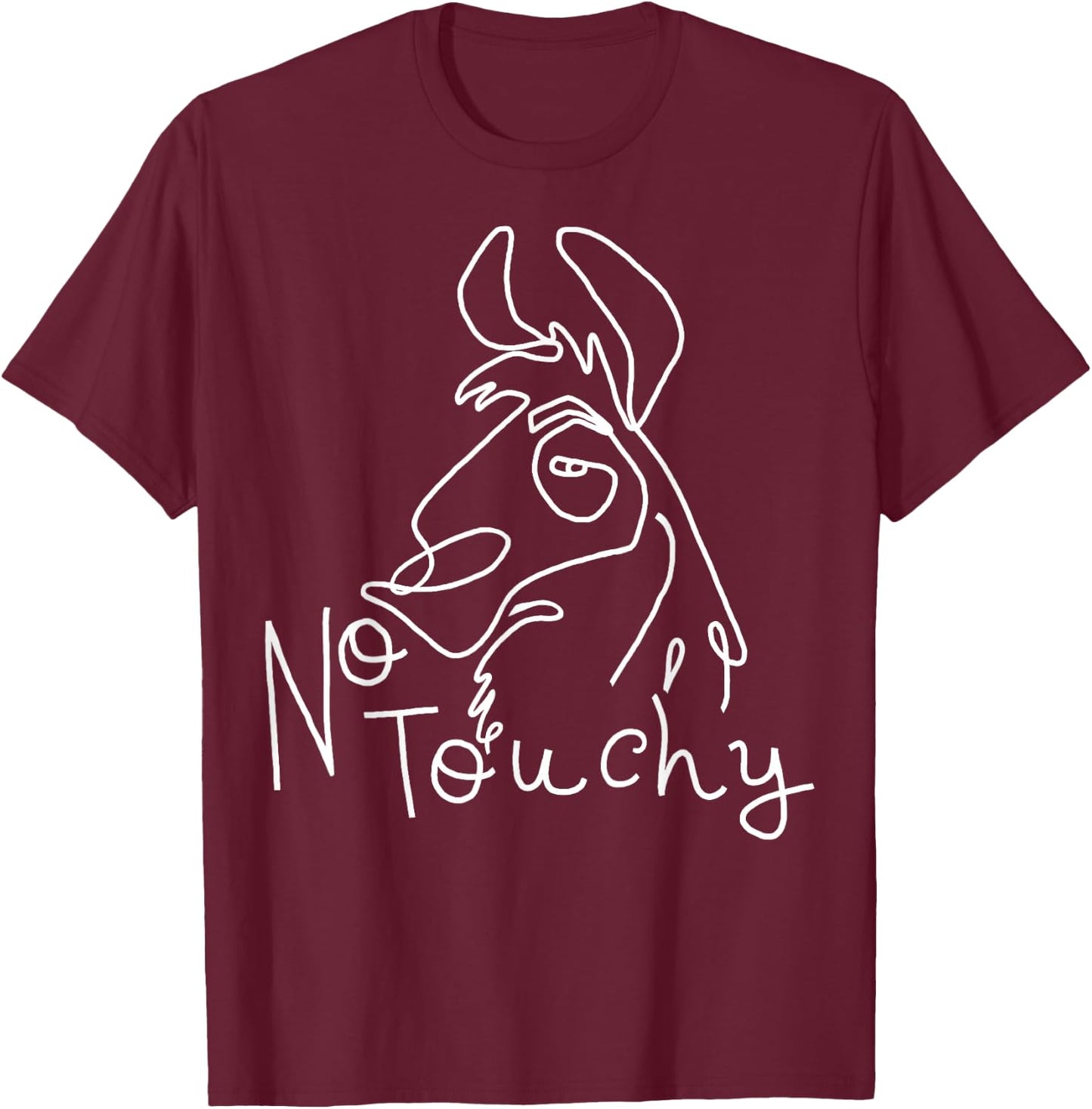 Disney Emperor's New Groove Kuzco The Llama No Touchy T-Shirt - T-Shirt | Maroon