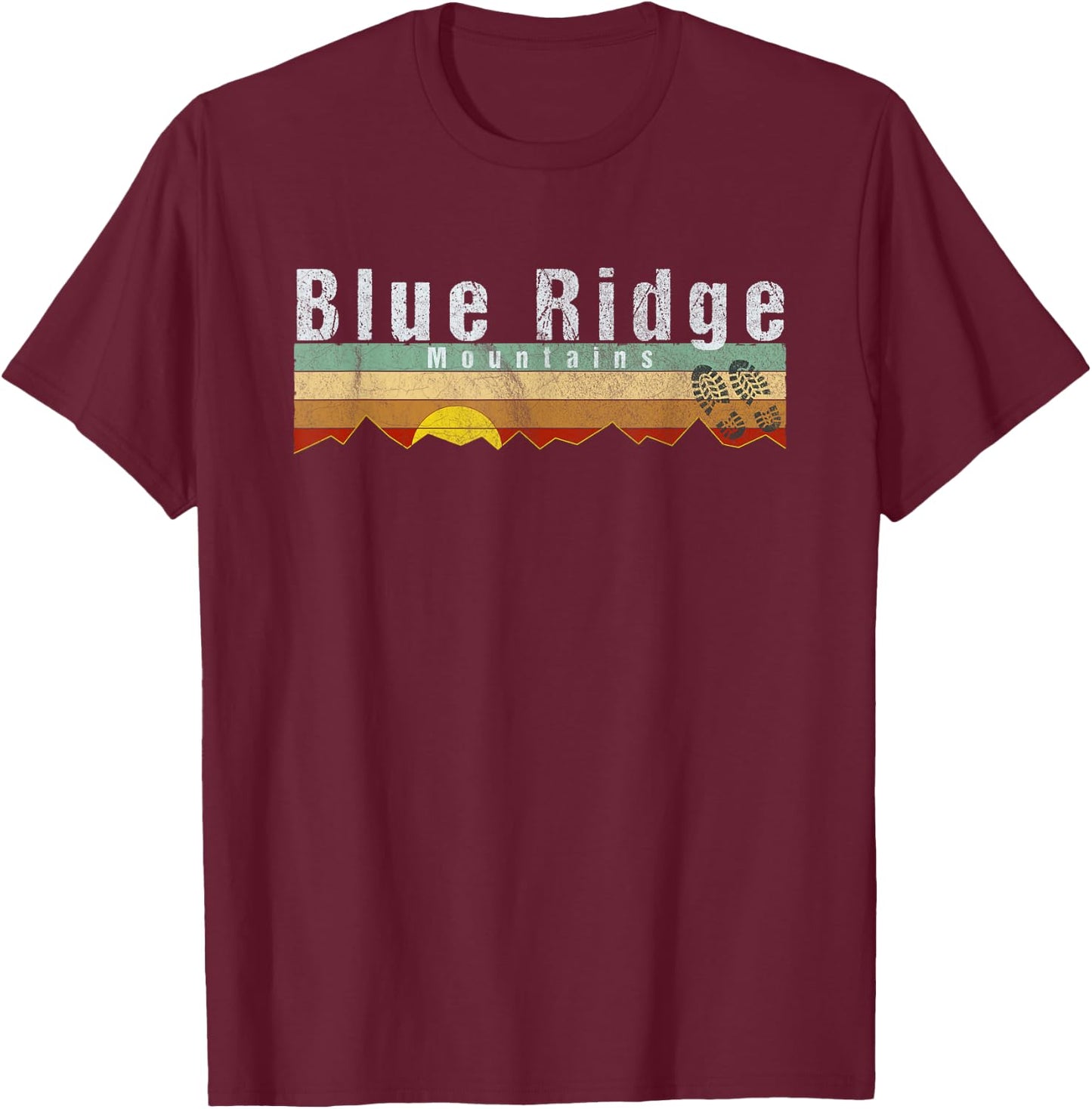 Blue Ridge Mountains - Vintage Blue Ridge Gift T-Shirt - T-Shirt | Maroon