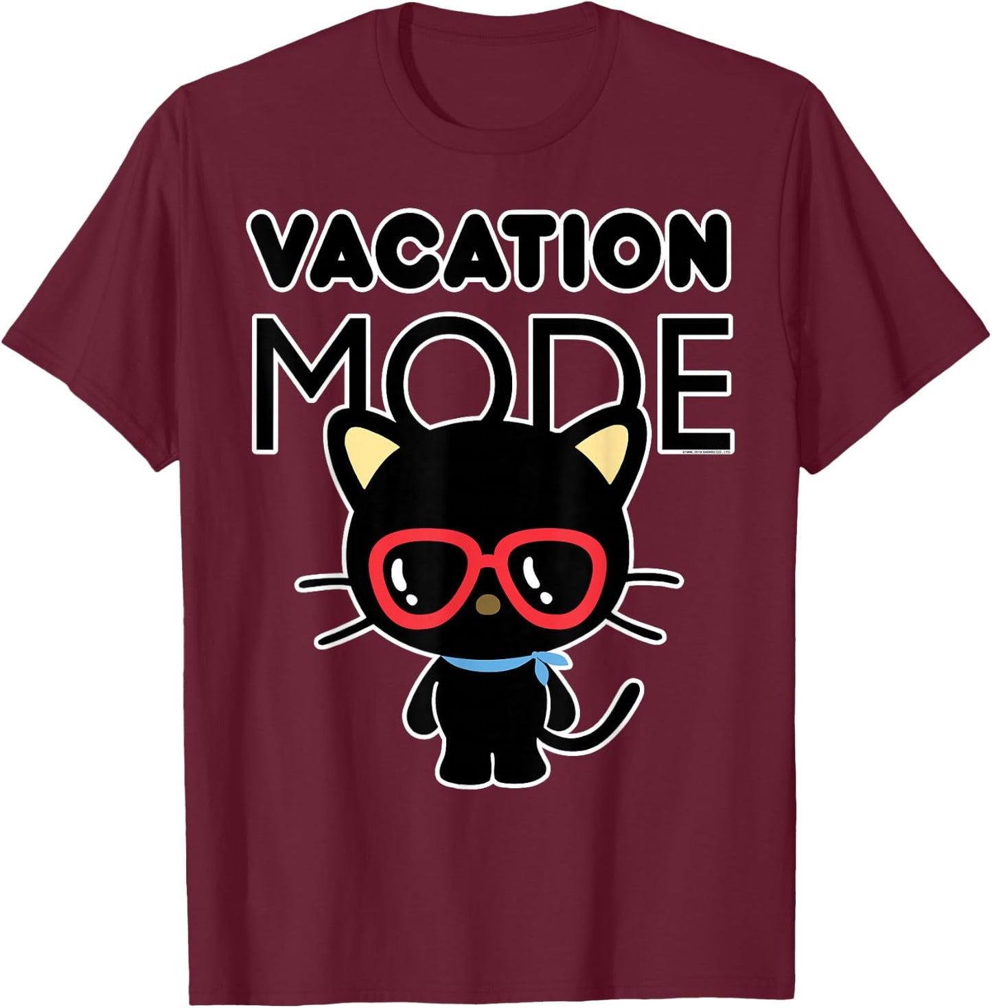 Chococat Vacation Mode Sunglasses T-Shirt - T-Shirt | Maroon