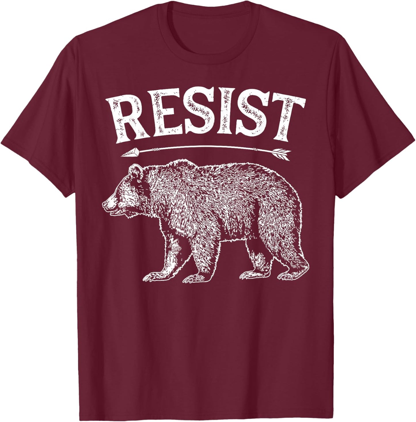 ALT US National Park Resist Service T shirt Bear Vintage T-Shirt - T-Shirt | Maroon