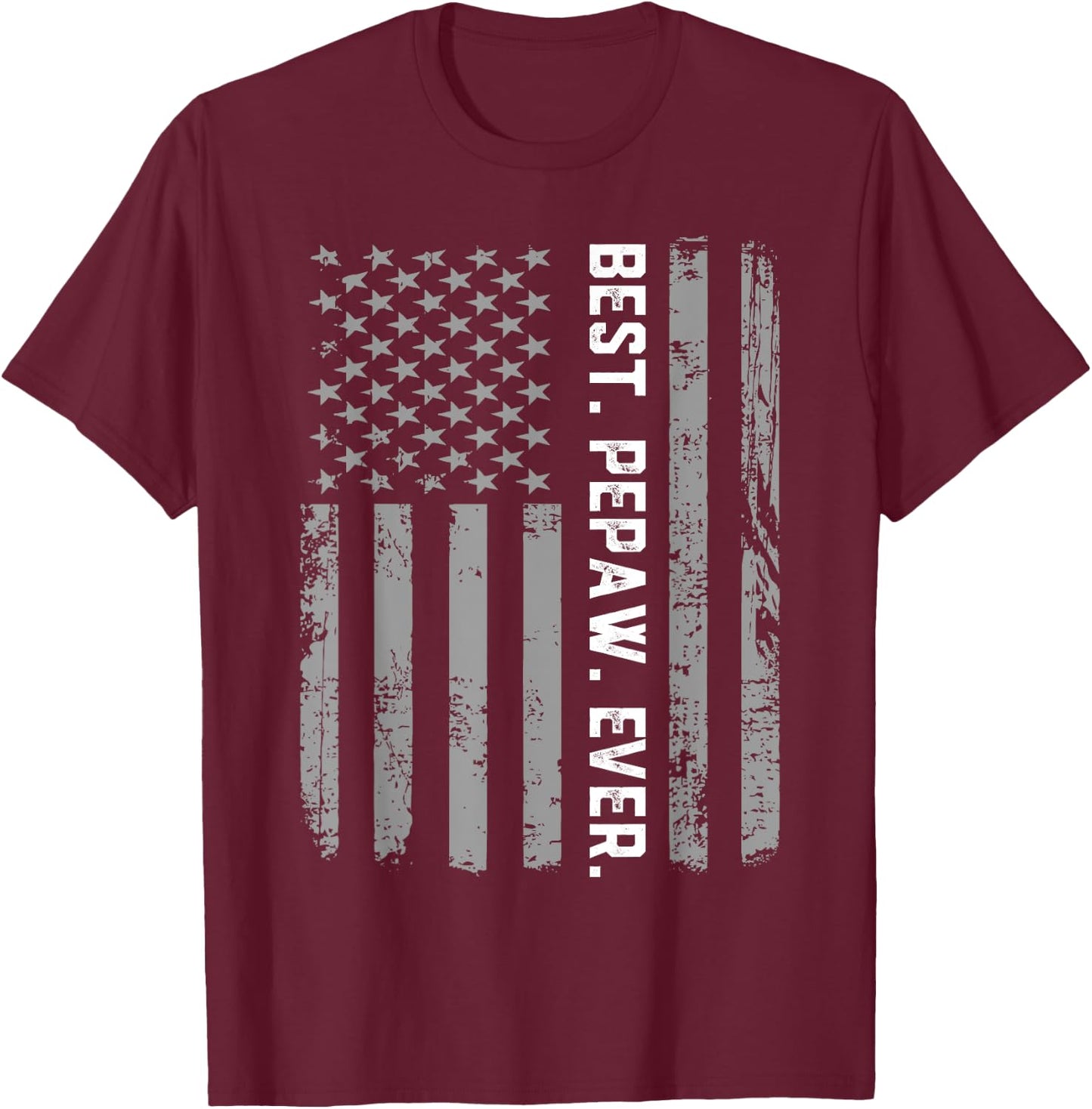 Best Pepaw Ever Vintage American Flag T Shirt Women Kids Men T-Shirt - T-Shirt | Maroon