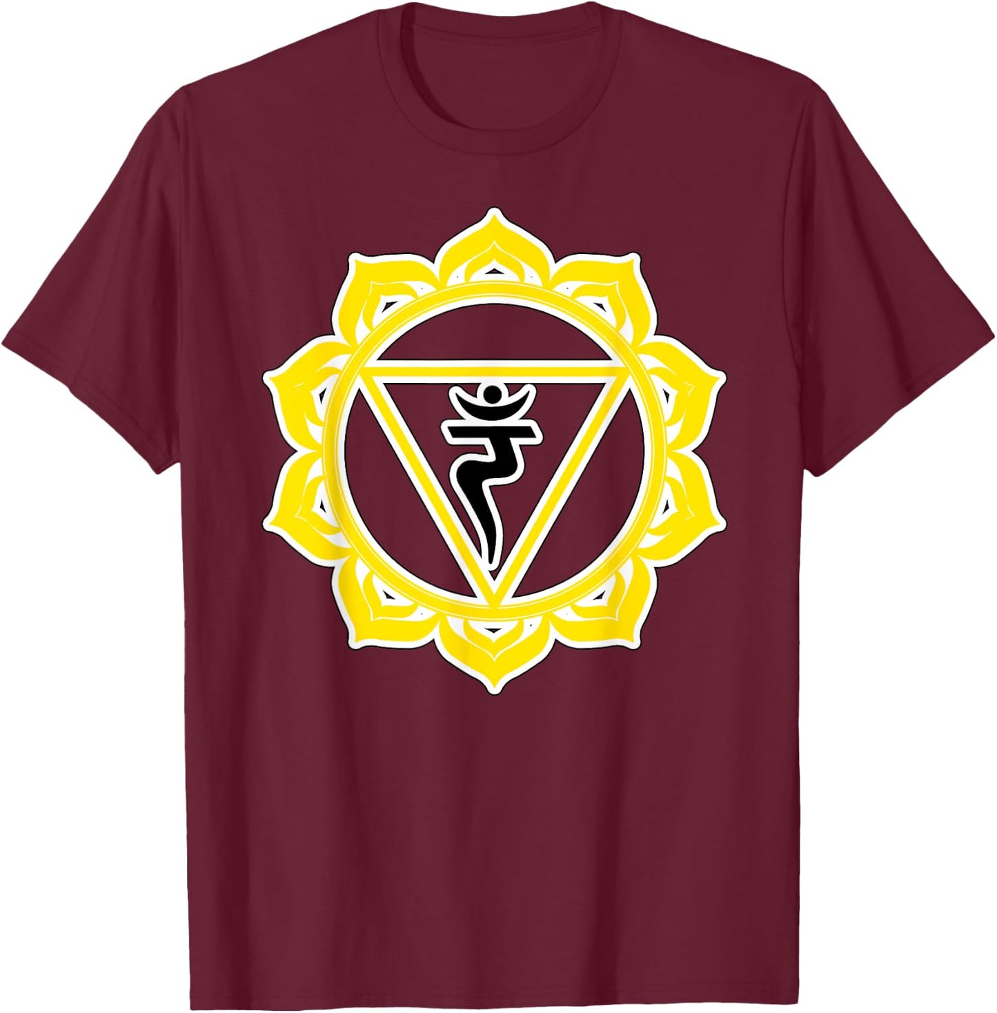 Yoga Manipura Solar Plexus Wisdom Power Yellow Chakra T-Shirt - T-Shirt | Maroon