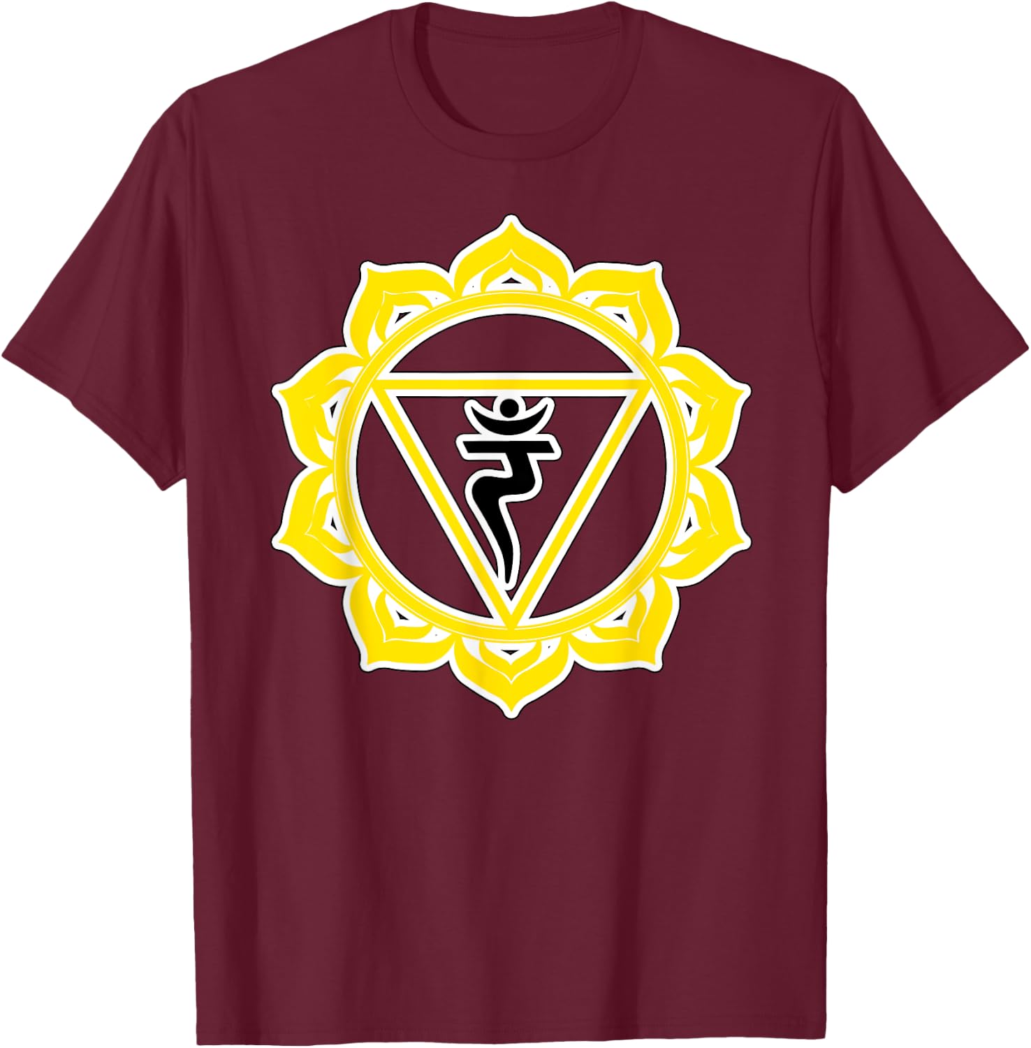Yoga Manipura Solar Plexus Wisdom Power Yellow Chakra T-Shirt - T-Shirt | Maroon