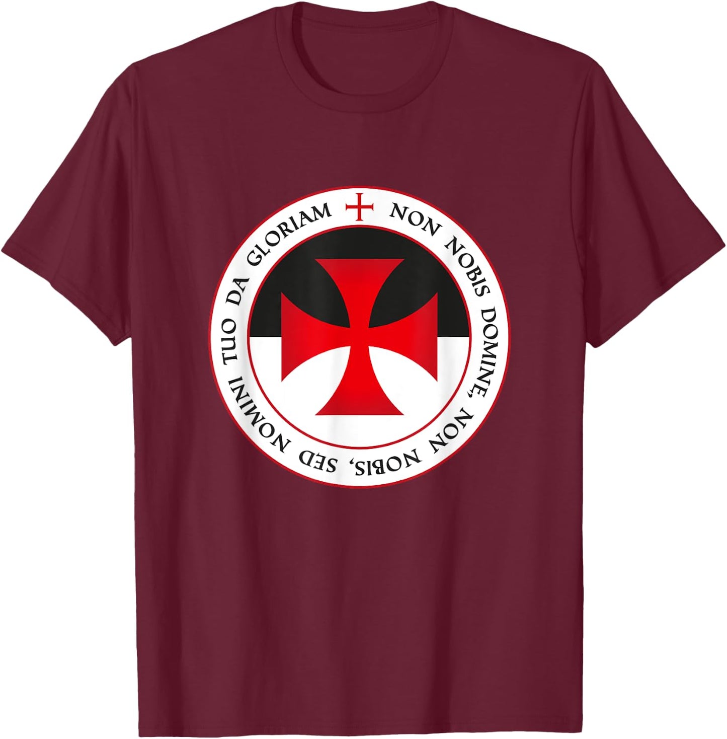 The Knights Templar Cross Christian Crusader Motto Gift T-Shirt - T-Shirt | Maroon