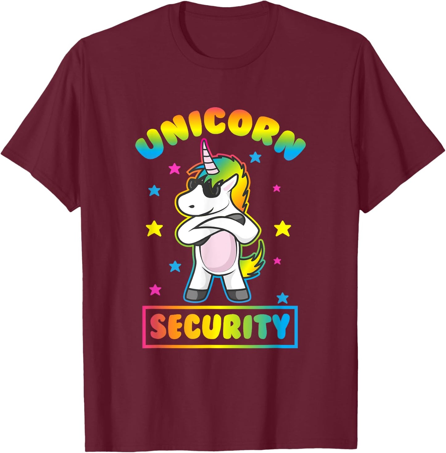 Unicorn Security Shirt Funny Unicorn T-Shirt - T-Shirt | Maroon
