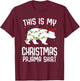 Polar Bear Christmas Pajama Santa Bear Lover T-Shirt - T-Shirt | Maroon