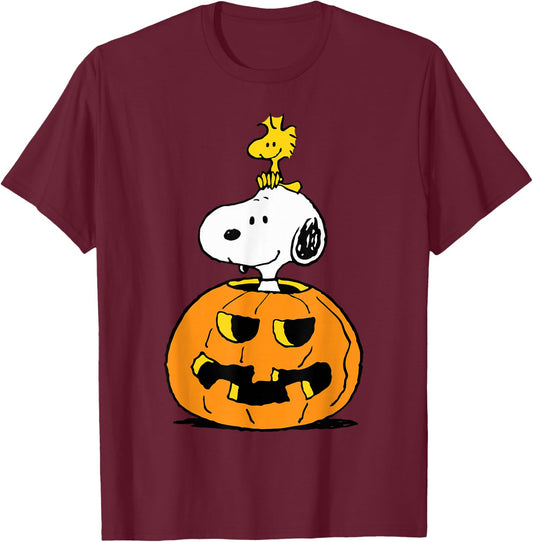 Peanuts Halloween Snoopy and Woodstock T-Shirt - T-Shirt | Maroon