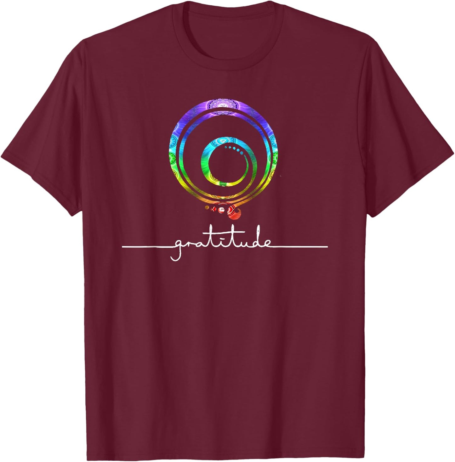 Gratitude Chakra Shirt Gratitude Symbol Inspirational Shirt T-Shirt - T-Shirt | Maroon