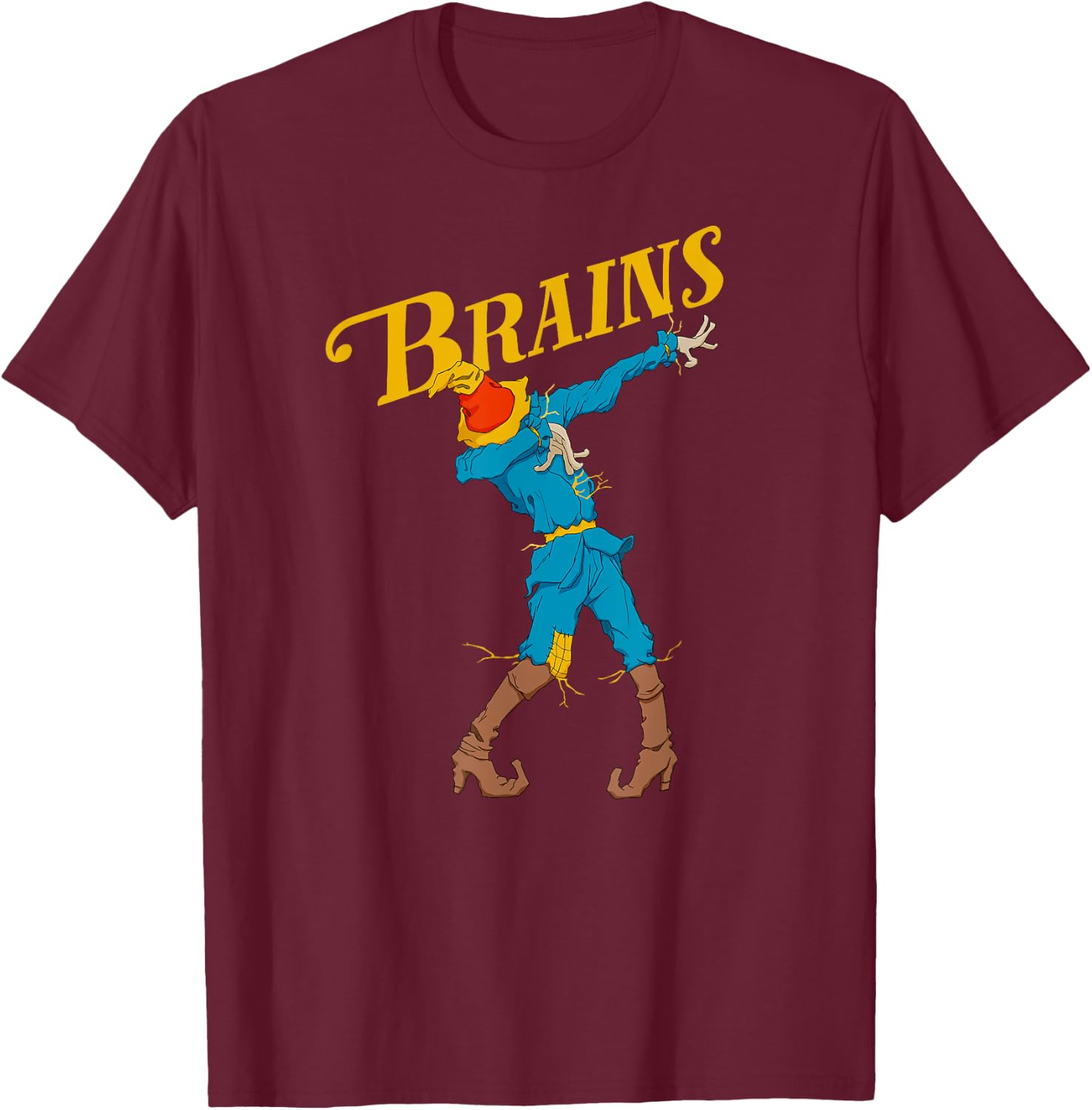 OZ Scarecrow Brains Shirt Art-Classic Dabbing Wizard Of Oz T-Shirt - T-Shirt | Maroon
