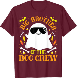 Big Brother Boo Crew Ghost Matching Family Set Boy Halloween T-Shirt - T-Shirt | Maroon