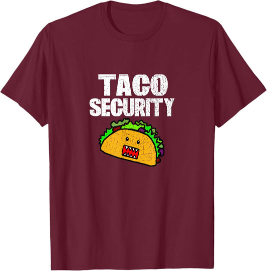TACO SECURITY Funny Cinco de Mayo Shirt - Police Officer T-Shirt - T-Shirt | Maroon