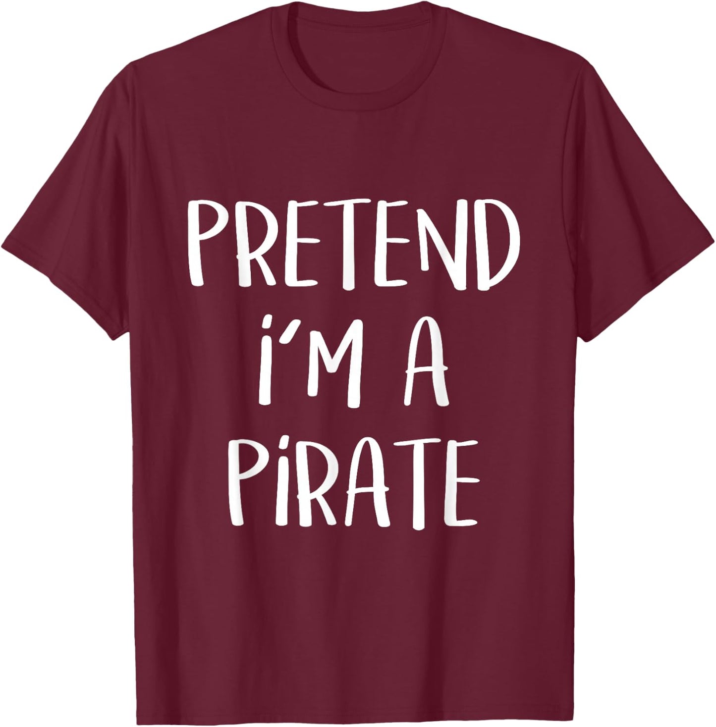 Pirate Costume Party Co. -All Ages Funny Halloween Pirate , Black, Small, Short Sleeve, Cotton 100% T-Shirt - T-Shirt | Maroon
