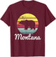 Vintage Retro MT Montana Wildlife Bear Adventure T-Shirt - T-Shirt | Maroon