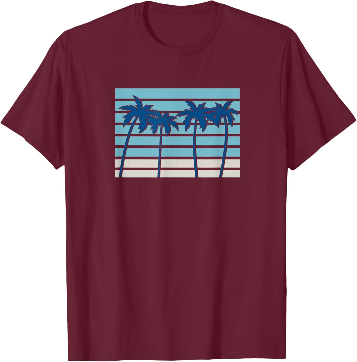 Beach Surf Retro Summer Tropical Graphic T-Shirt - T-Shirt | Maroon