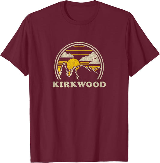 Kirkwood California CA T Shirt Vintage Hiking Mountains T-Shirt - T-Shirt | Maroon