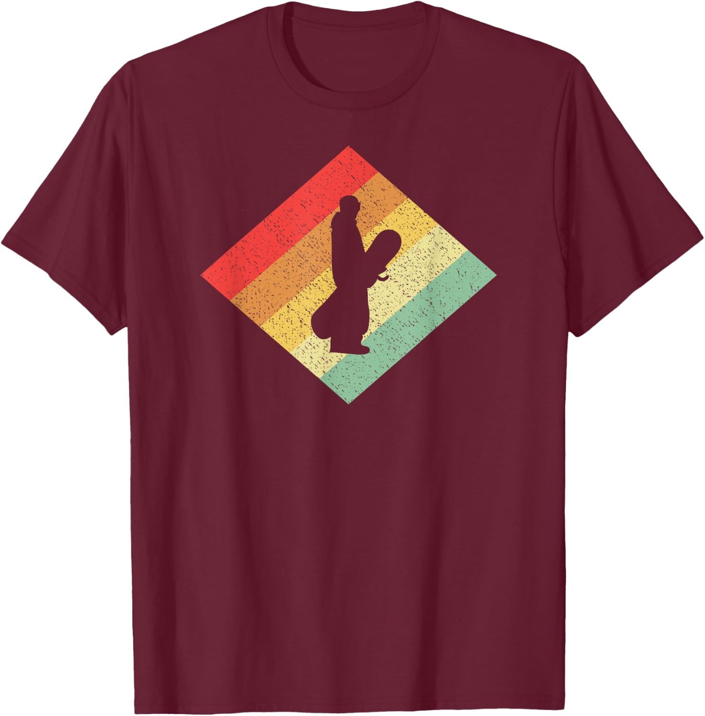 Retro Vintage 80s Snowboarding Gift Snowboarders T-Shirt - T-Shirt | Maroon